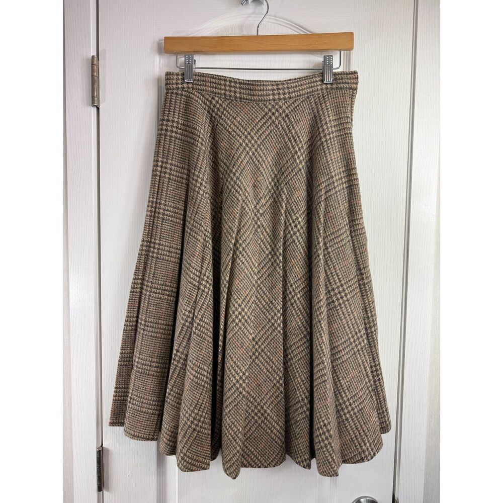 Vintage Cargo Women's Plaid Wool Skirt A-Line Multicolor Size 10 (Runs Small)